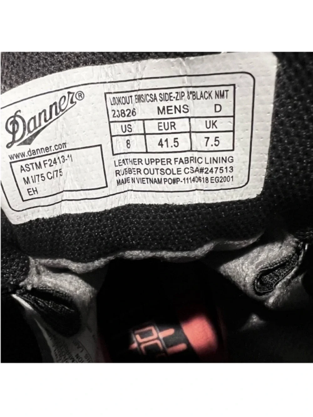 Danner Lookout Boot Black Size 8 NEW